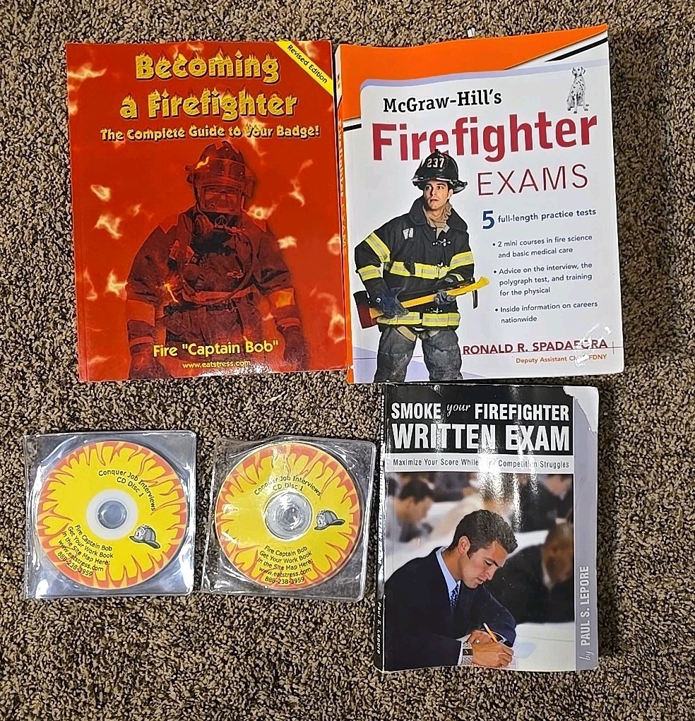 Firefighter Entry Exam Prep Book Lot – Study Guides + Interview Guides –…