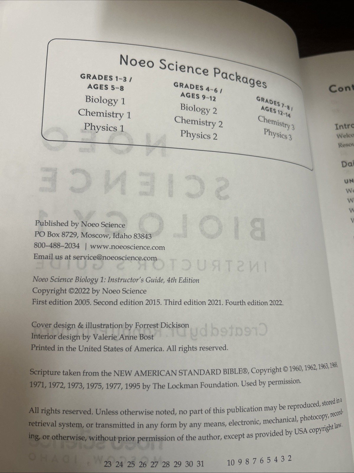 Biology 1 Instructors Guide Grade 1-3 Noeo Science For Charter Schools PB 2022