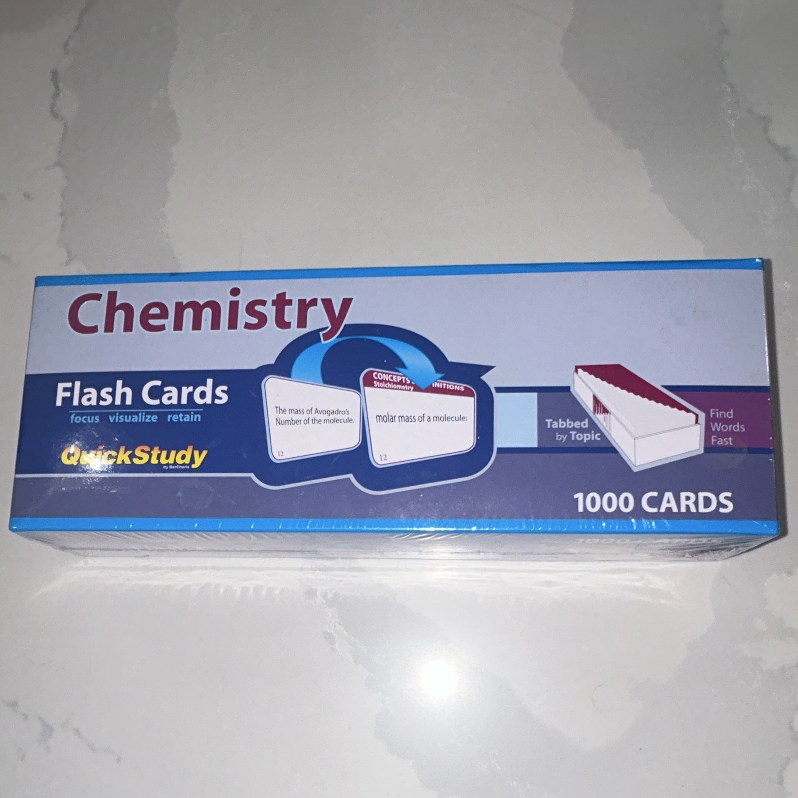 QuickStudy BarCharts Chemistry Flash Cards 1000 Cards Tabbed by Topic