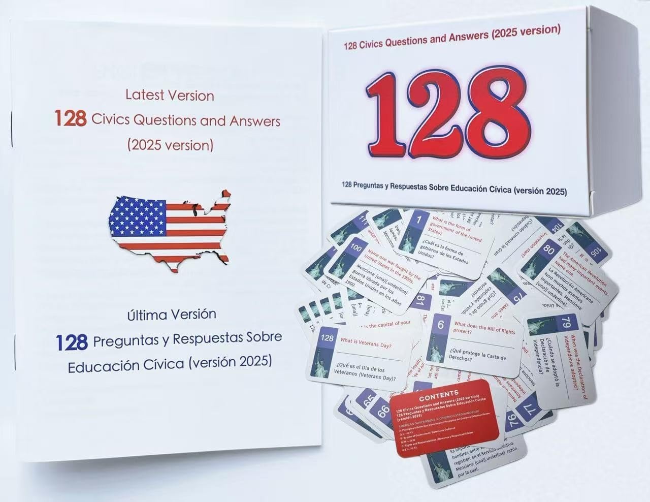 2026 Naturalization Study Guide – Bilingual Citizenship Flash Cards (128 Pieces)
