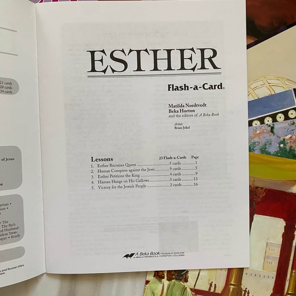 Abeka Bible Curriculum Flash-A-Card ESTHER