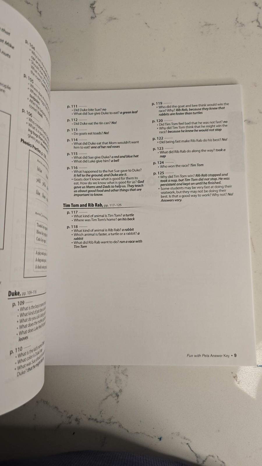 ABEKA Reading 1: Answer Key, Reading 2: Answer Key w/ Literary Development