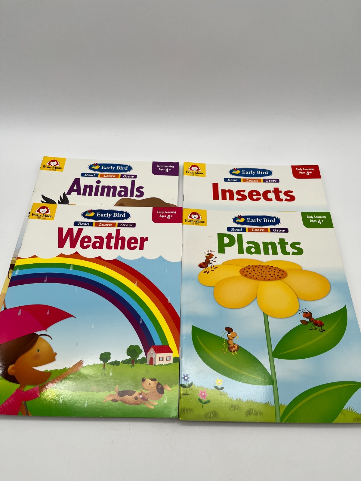 Evan- Moor Early Bird Learning Books Lot Plants Insects Animals Weather Ages 4+