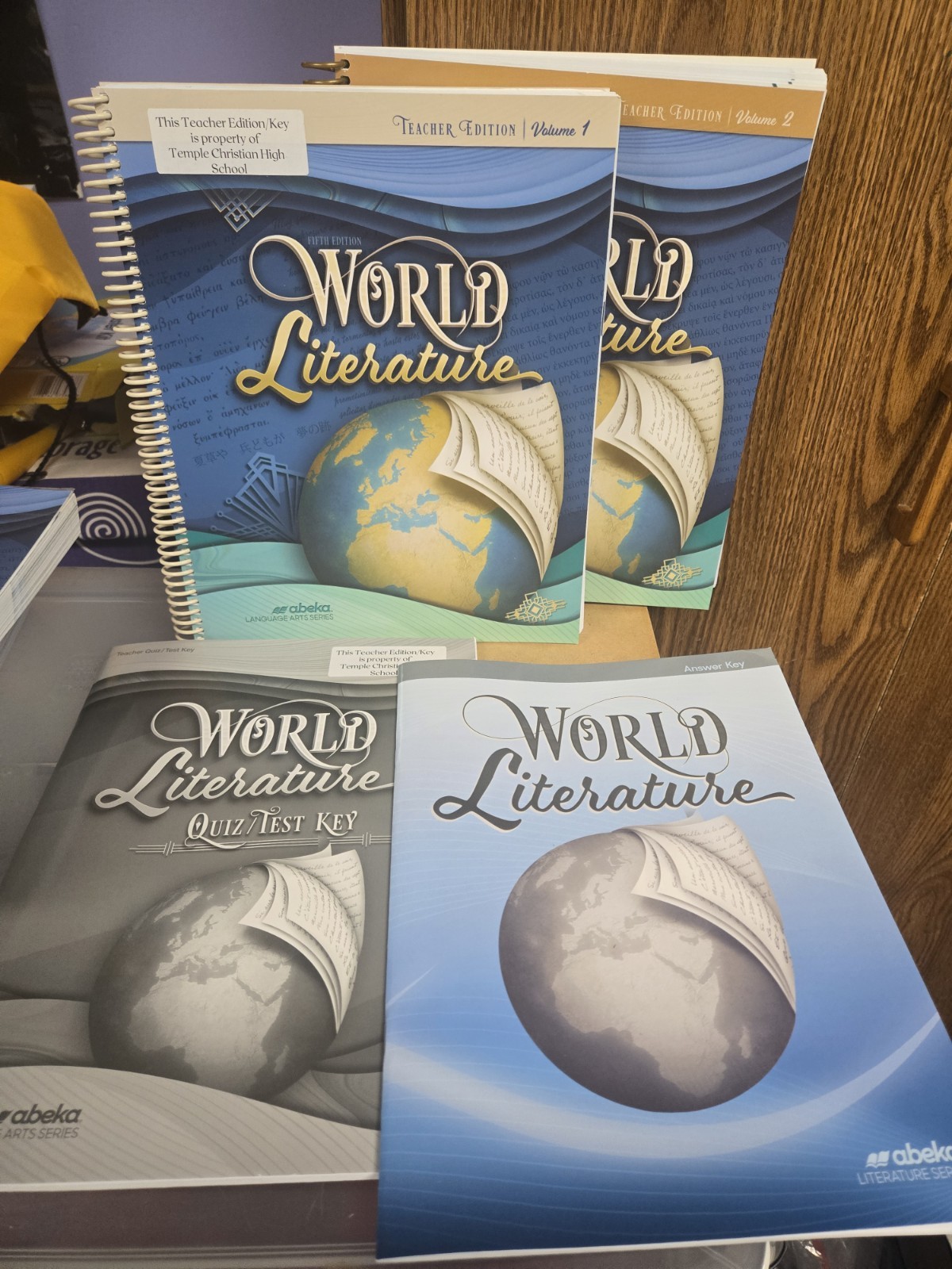 Abeka World Literature TE VOL 1 & 2, Answer KEY, & Test/Qz Key 5th Ed CURRENT