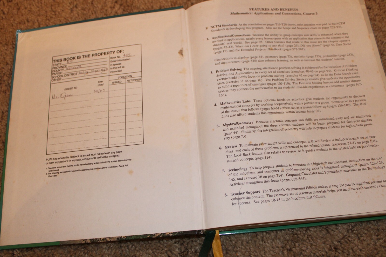 Mathematics Applications & Connections Course 3 1995Teacher’s Wraparound Edition