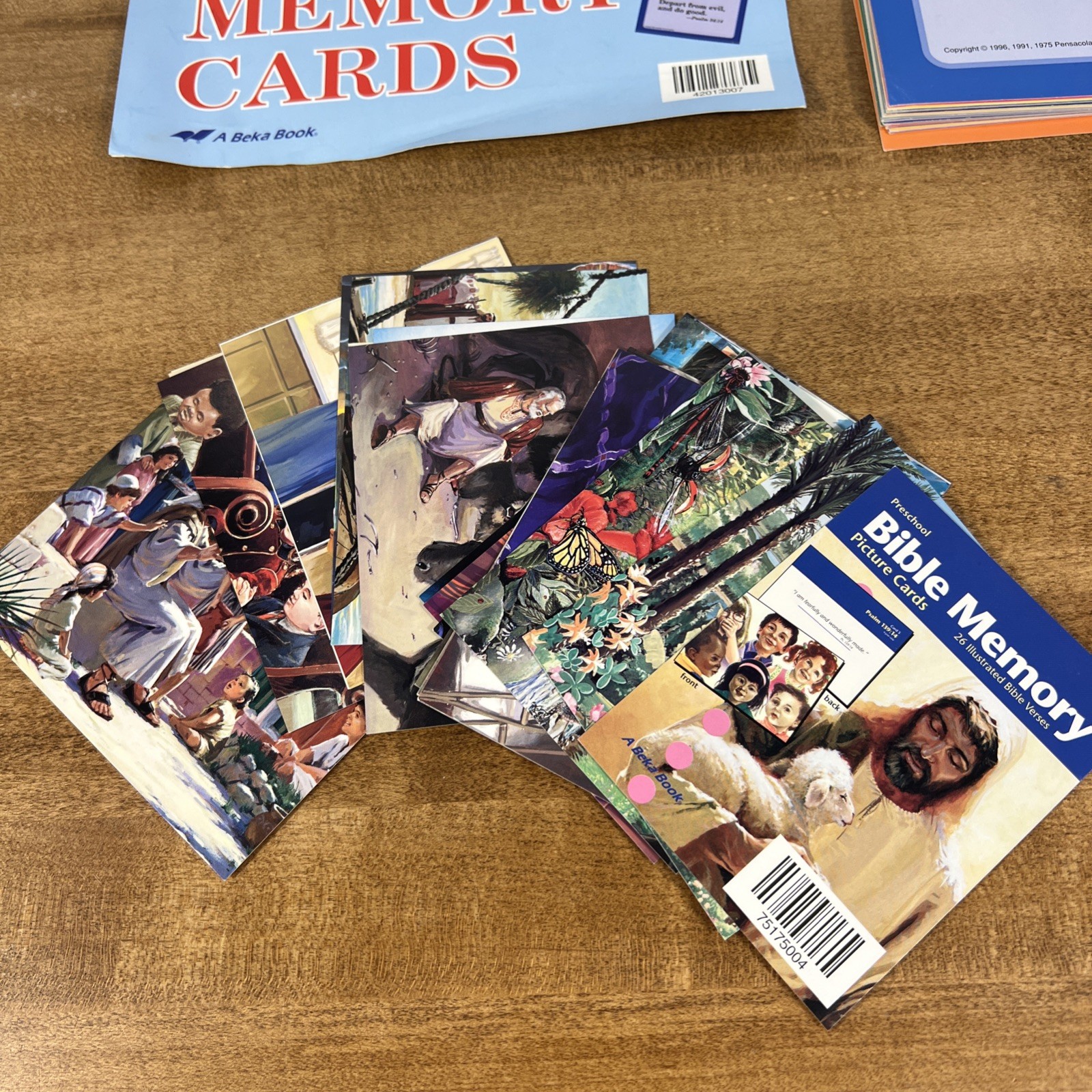 Abeka Large & Regular ABC Bible Memory Cards & Bible Memory Picture Cards Lot