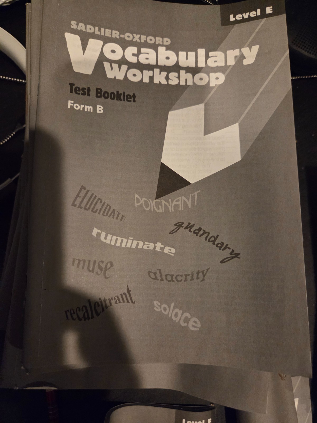 Sadlier-Oxford Vocabulary Workshop Test Booklet – Level E (2002 ed. Form B)