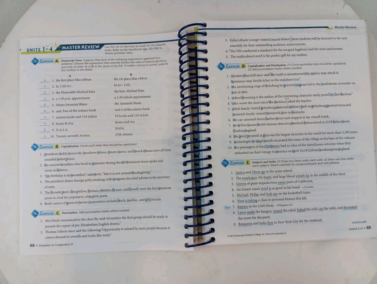Abeka 8th grade Grammar & Composition II Work-Text Teacher Key Sixth Edition