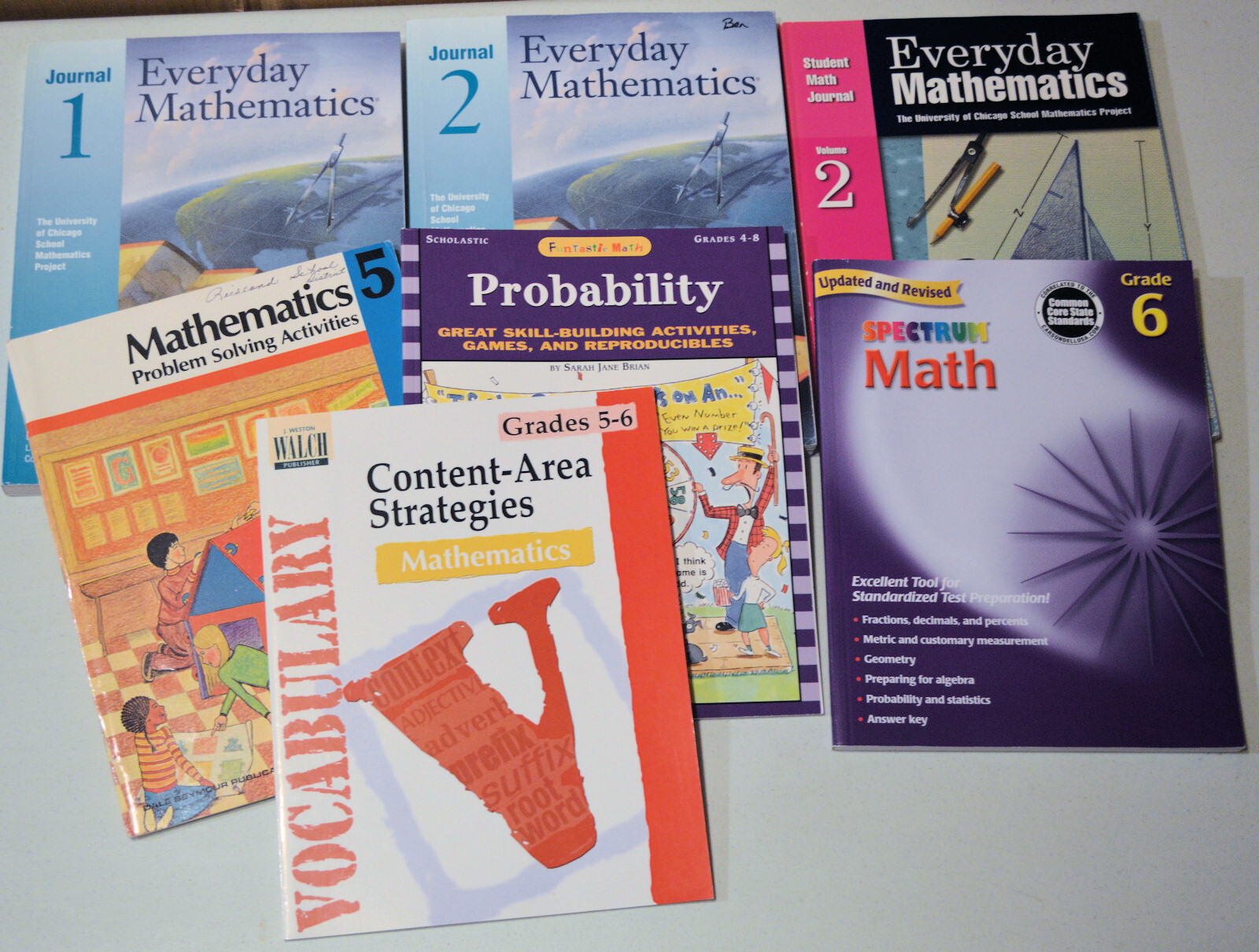Math Workbooks Grades 4-6 Homeschool Everyday Math Probability Lot of 7