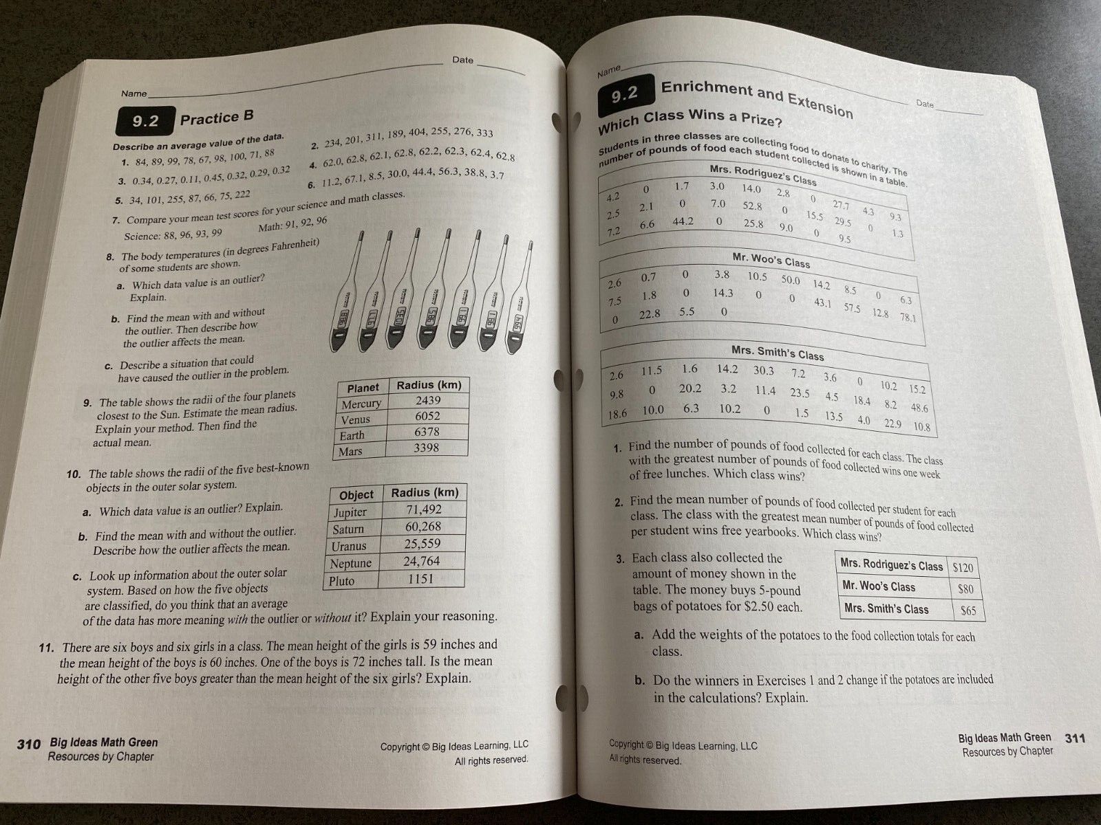 BIG IDEAS MATH: RESOURCES BY CHAPTER GREEN/COURSE 1 By Holt Mcdougal