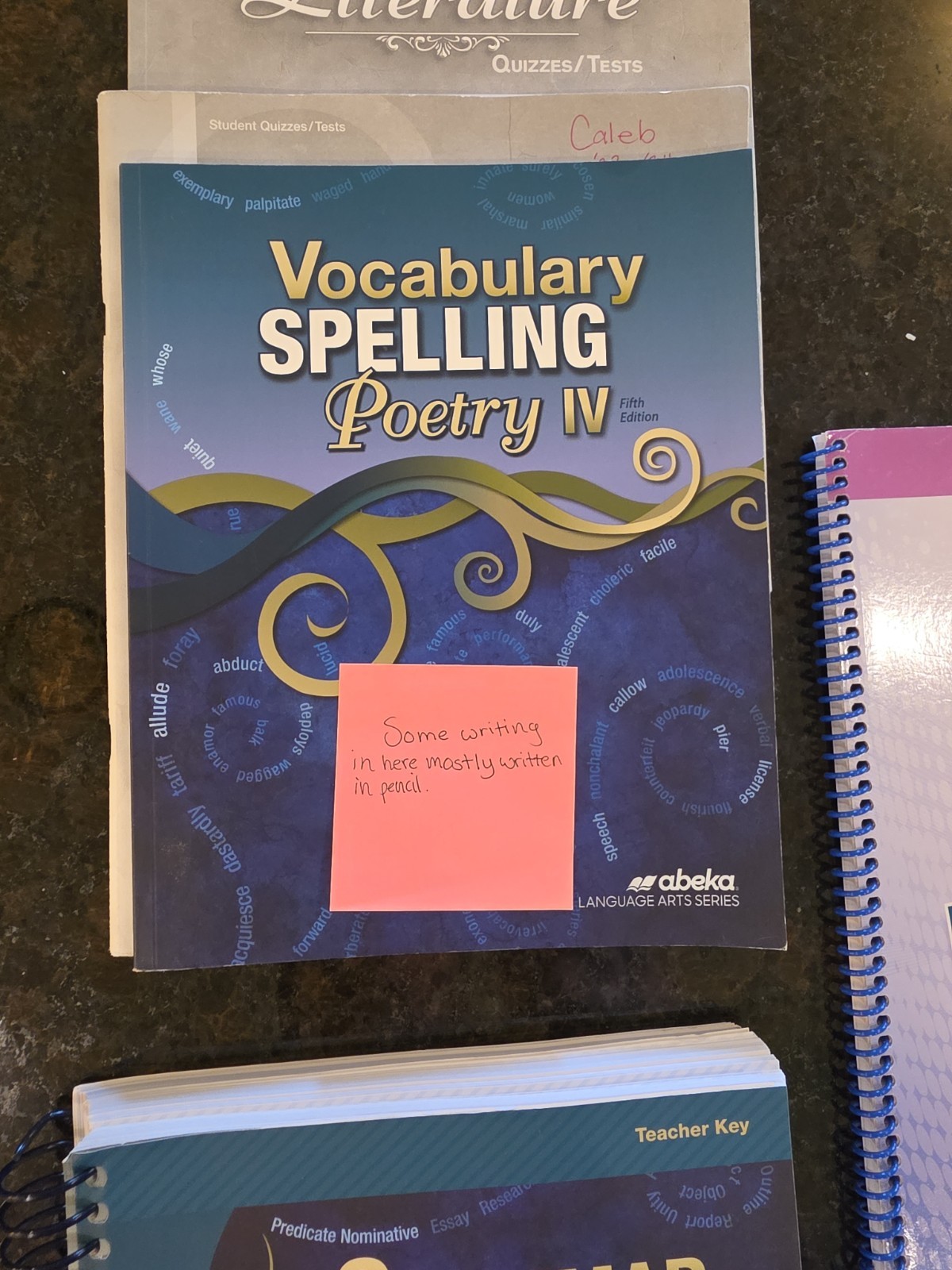 Abeka Grammar & Composition IV, World Literature, Vocabulary Spelling