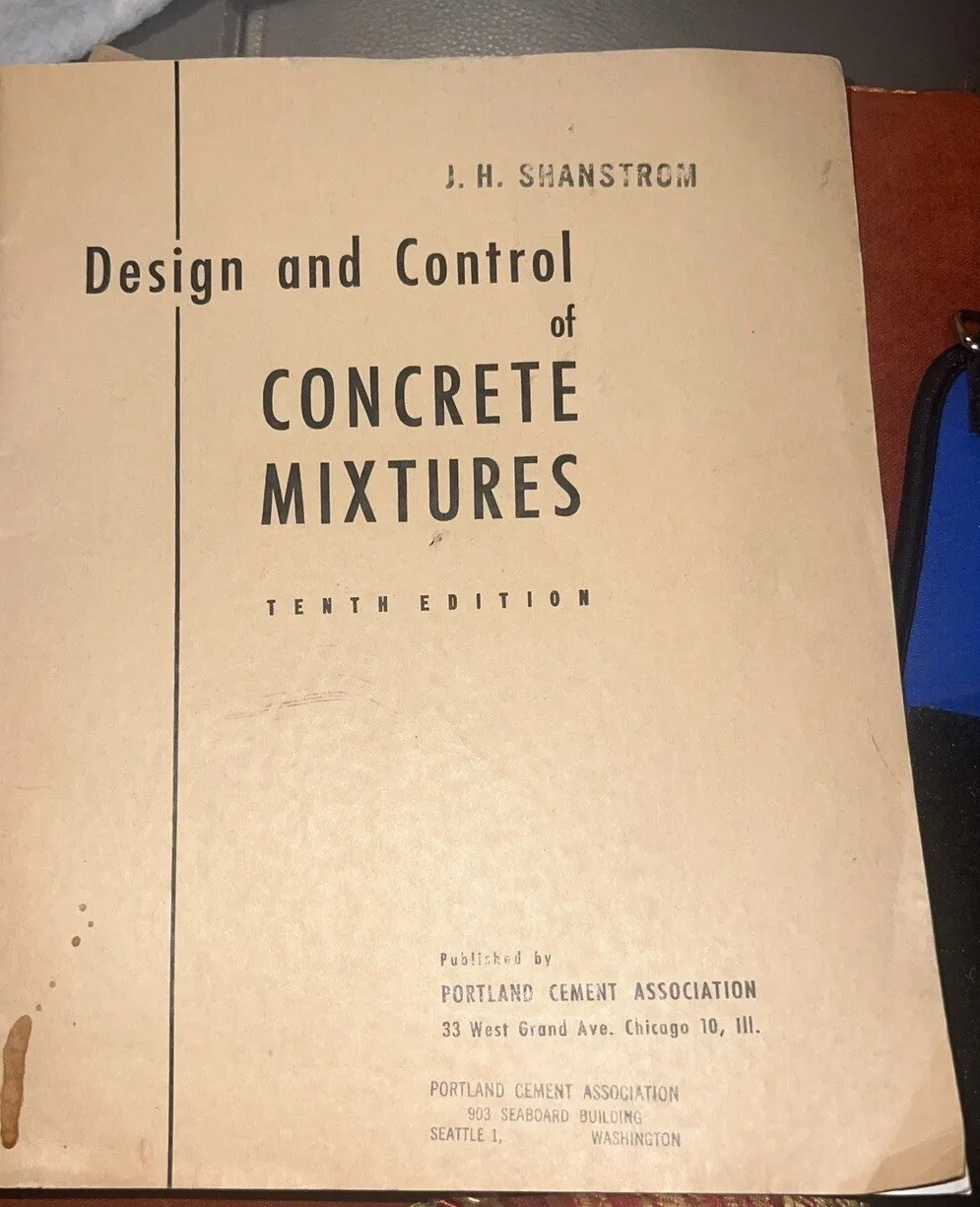 Design Control Of Concrete Mixtures 10th Edition Portland Cement Assoc 1952 Book