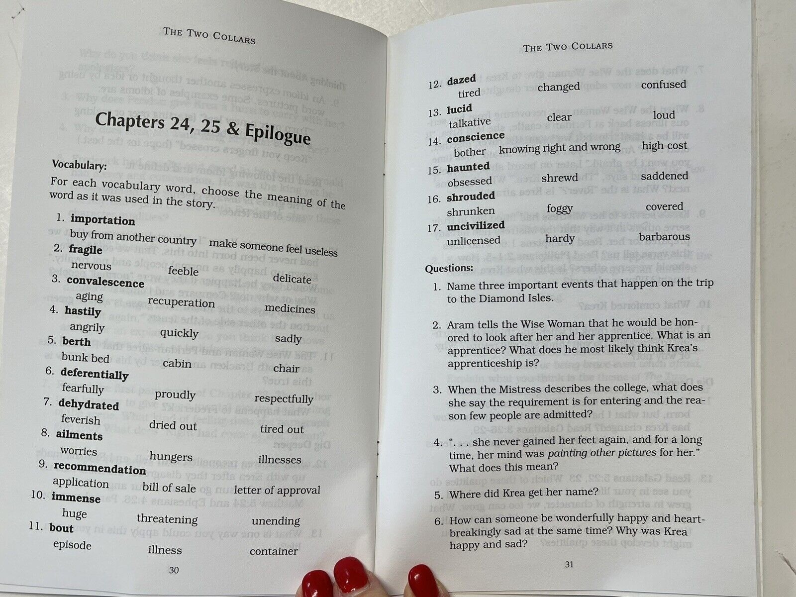 The Two Collars Study Guide By Carol Diehn Home Edition Progeny Press #203H P503