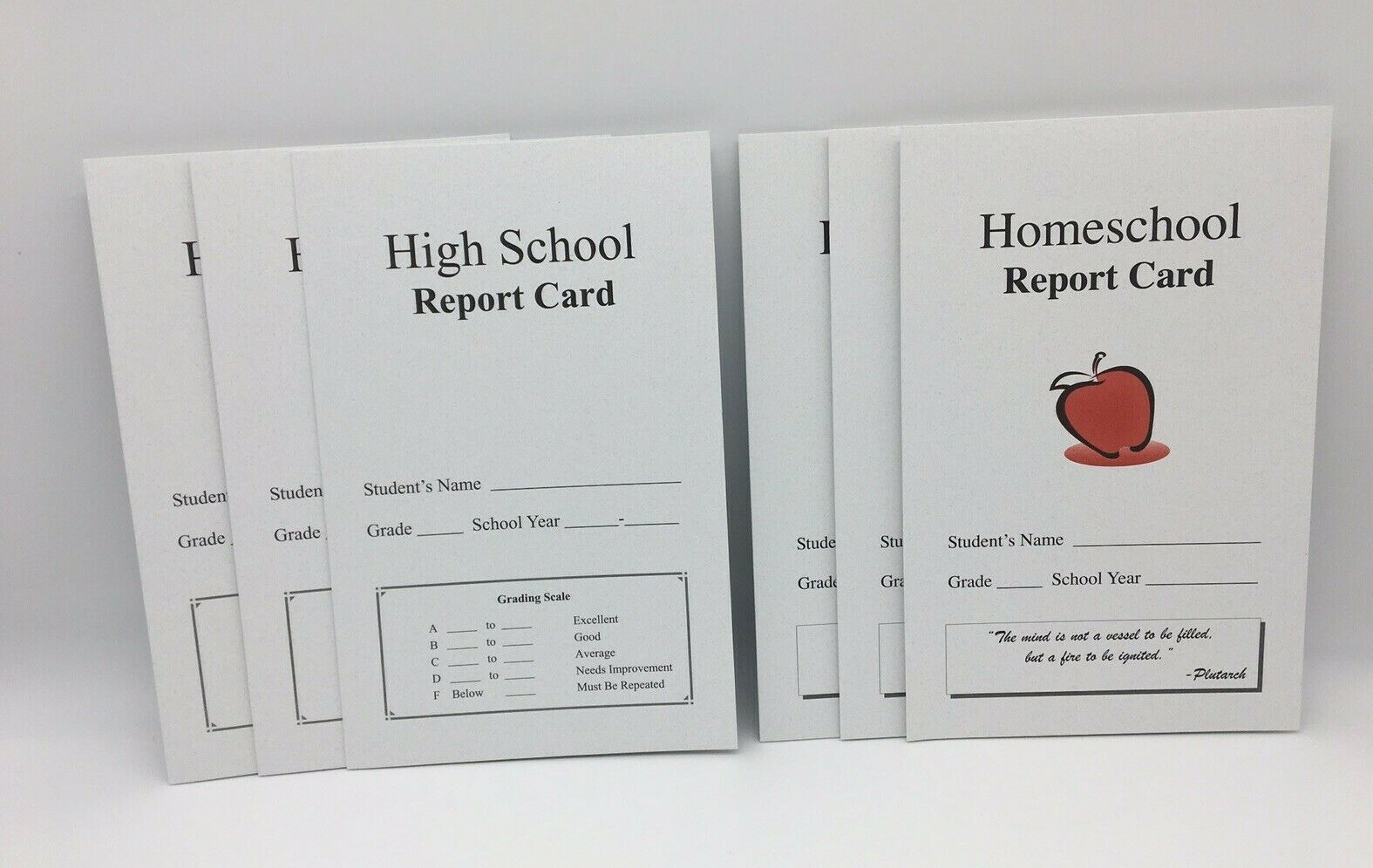 Homeschool Report Card, 3 Elementary & 3 High School, Use w. Abeka, BJU