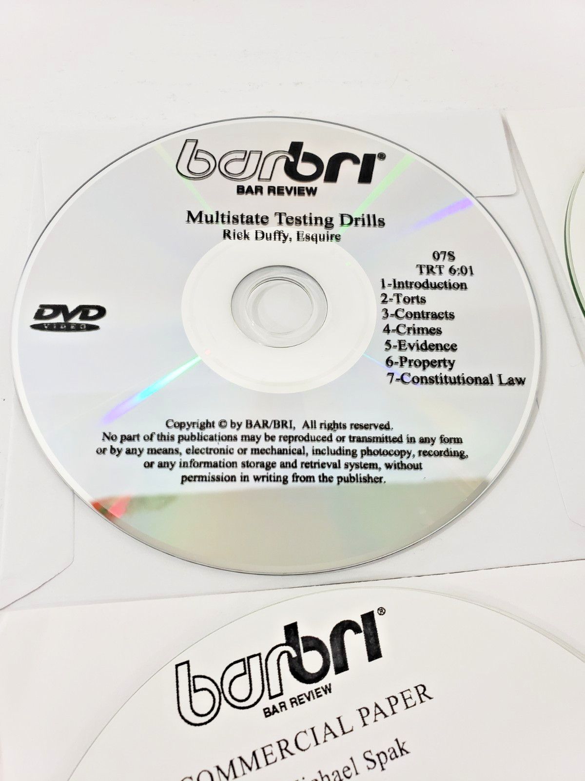 BarBri Bar Exam 2007 Complete Set MBE MEE MPT Books + 4 DVDs Multistate Law Help