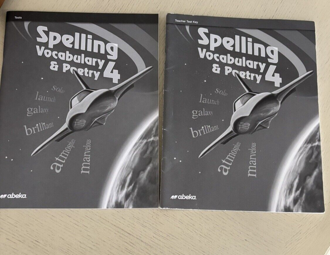 Abeka Spelling Vocabulary & Poetry 4 Student Tests and Teacher Key NEW 4t Grade