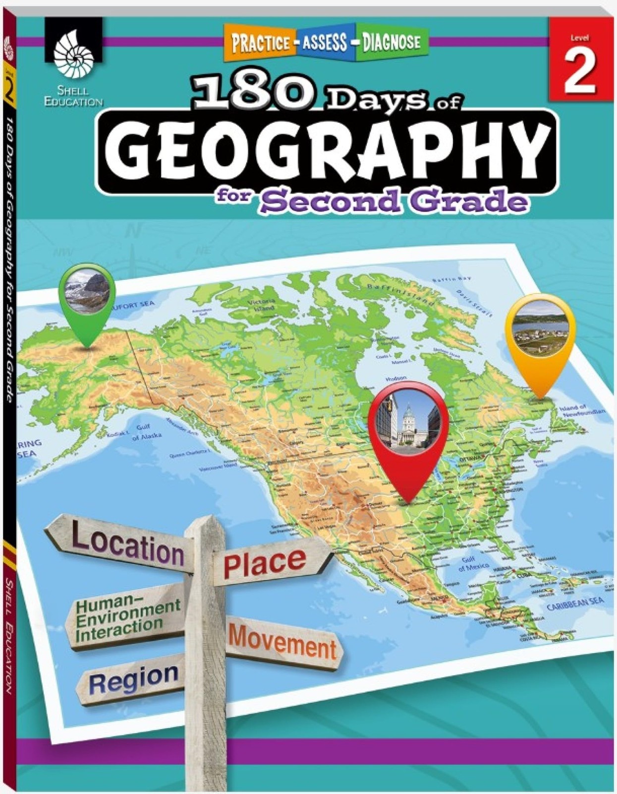 180 Days Geography Workbook for Second Grade Engaging Activities for Kids