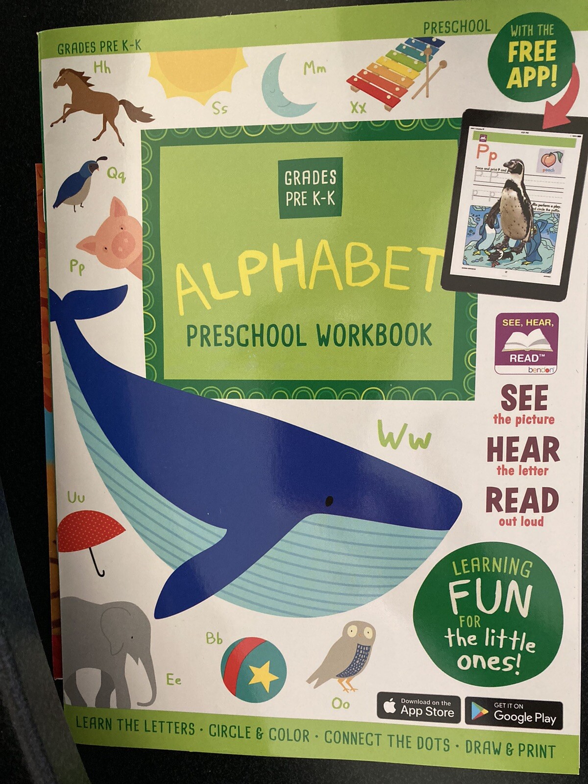 Alphabet Preschool Workbook – Grades Pre-K – K – «See, Hear, Read»  – Ages 3-5