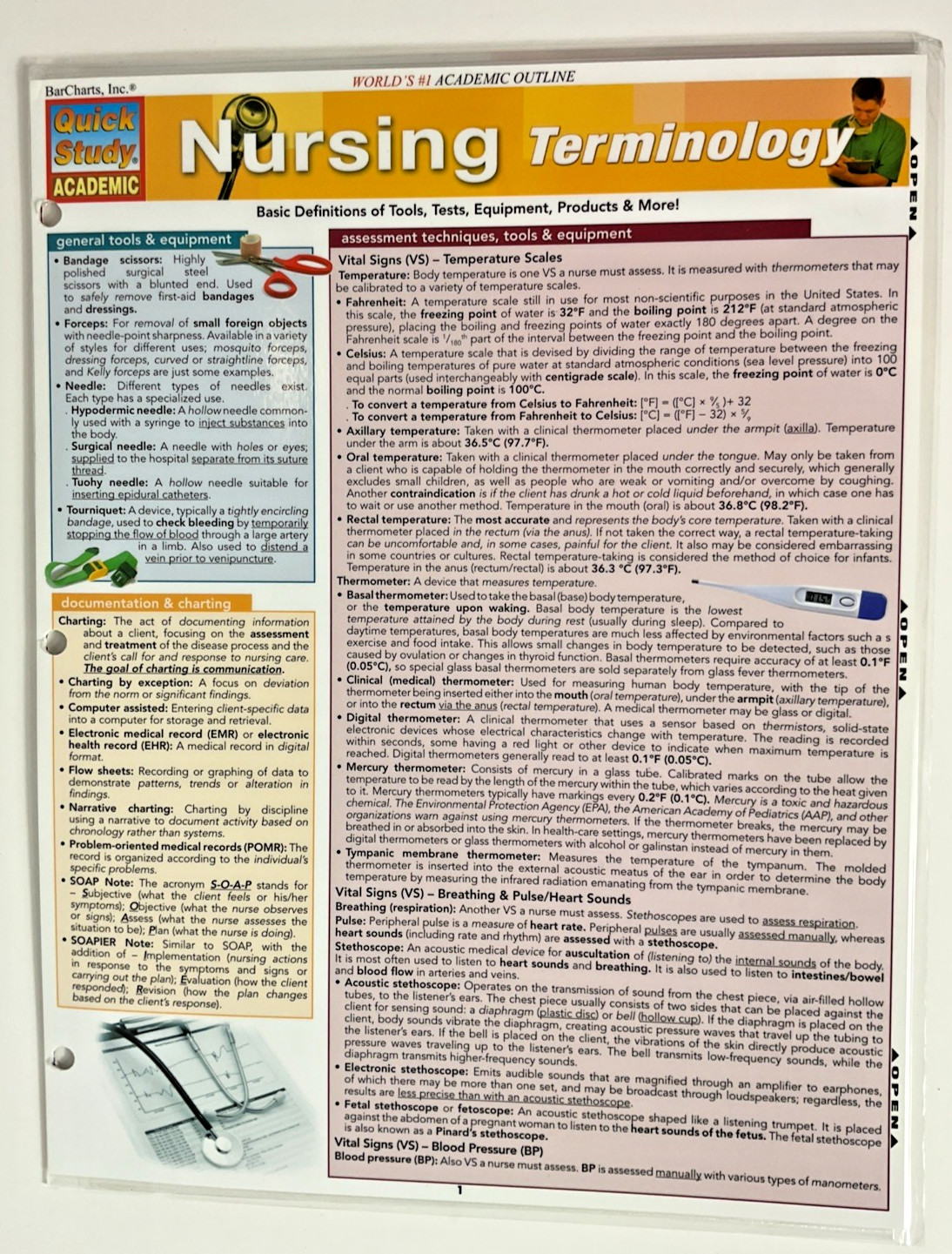 BarCharts QuickStudy Medical & Nursing Terminology Laminated Reference Guides