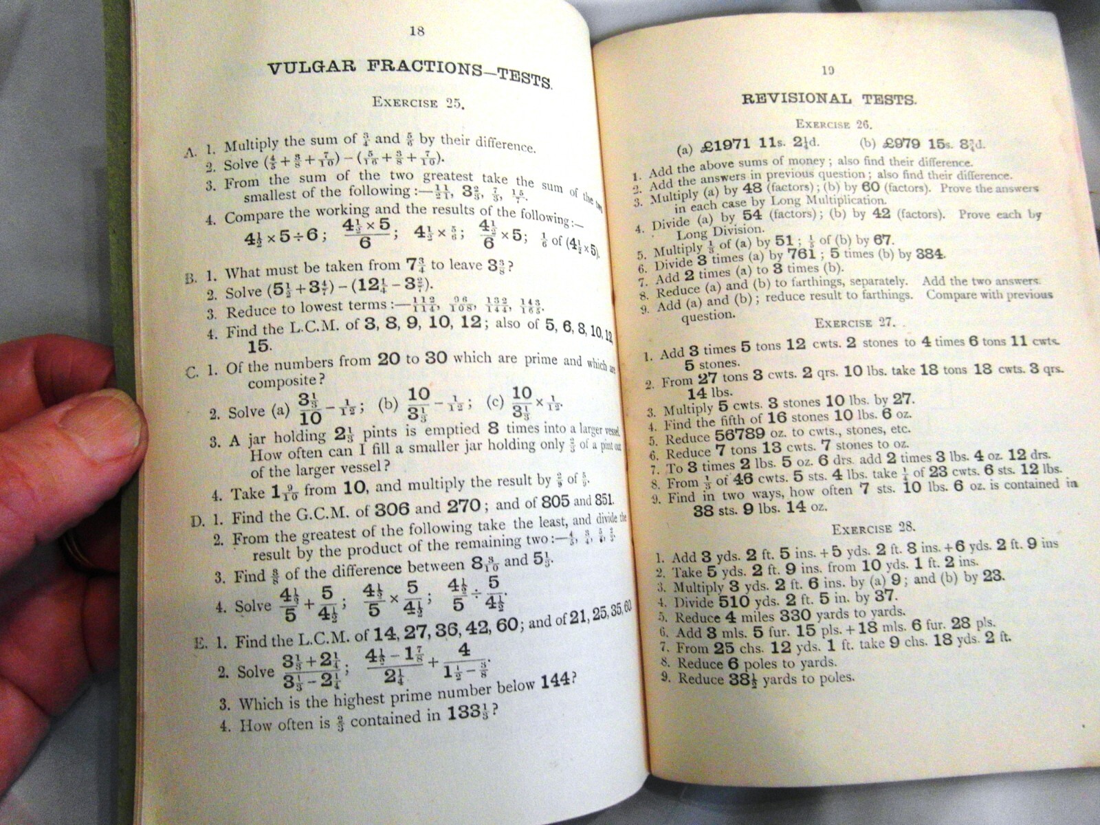 ANTIQUE SCHOOL PRACTICAL ARITHMATIC TEXTBOOK GRANT EDUCATIONAL