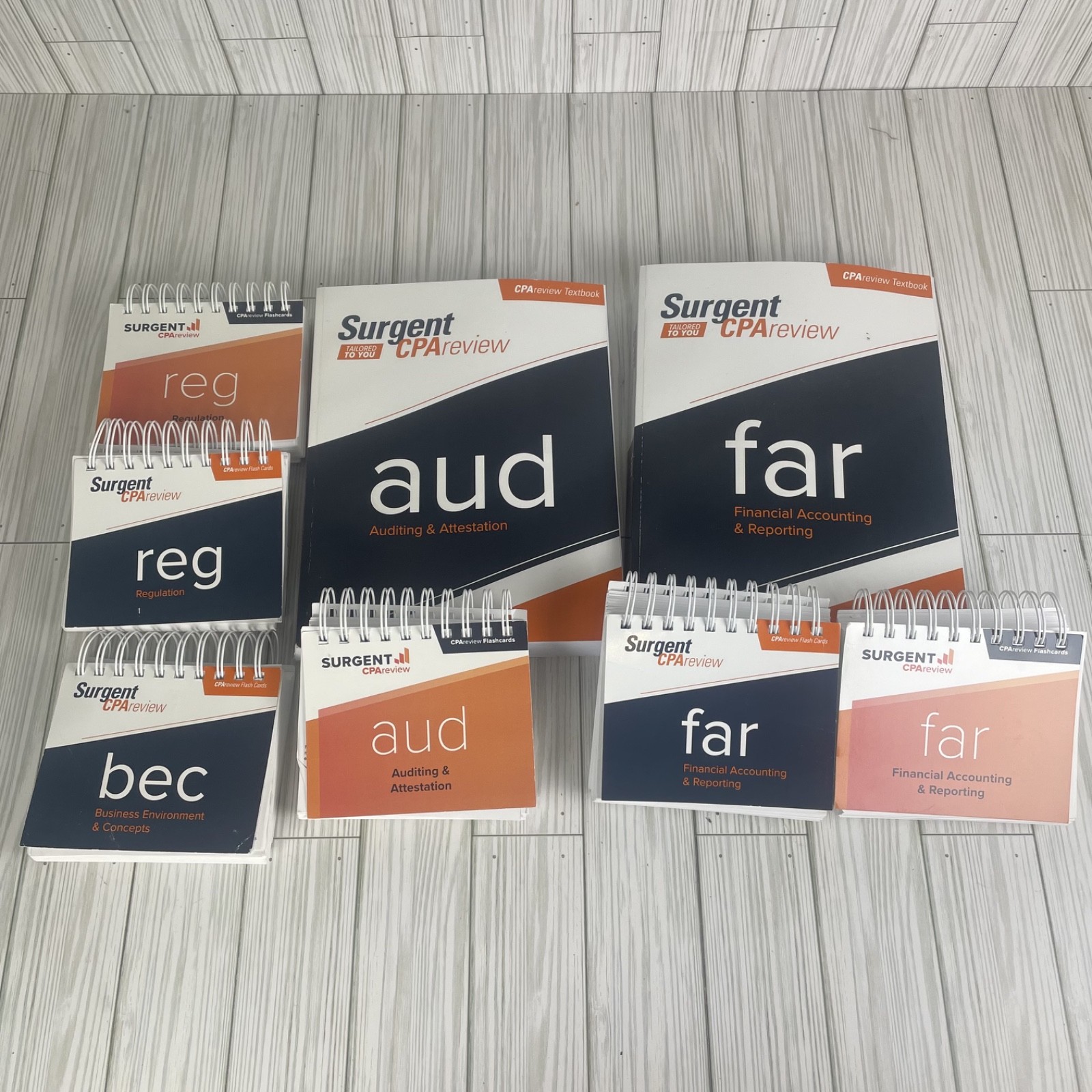 Surgent CPA Review 9th Edition 2 Book Set + 6 Review Flash Cards