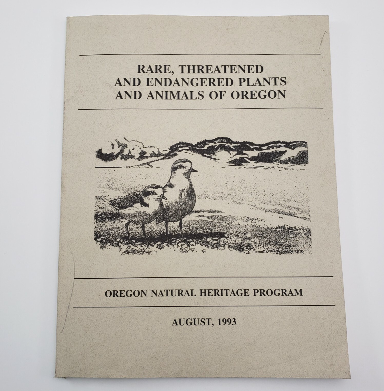 Rare, Threatened & Endangered Plants & Animals Of Oregon August 1993