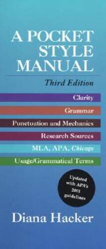 A Pocket Style Manual: Updated With APA’s 2001 Guidelines – Spiral-bound – GOOD