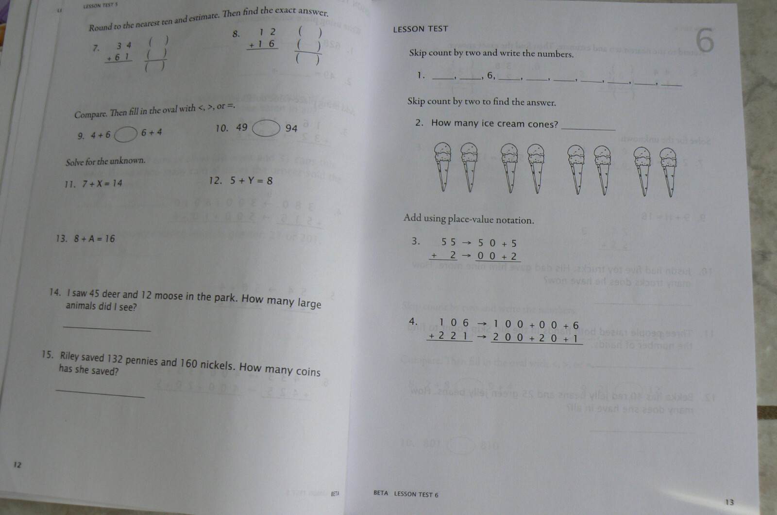 Math-U-See BETA Instruction Manual & Test booklet (partial), Demme gr.2/2nd
