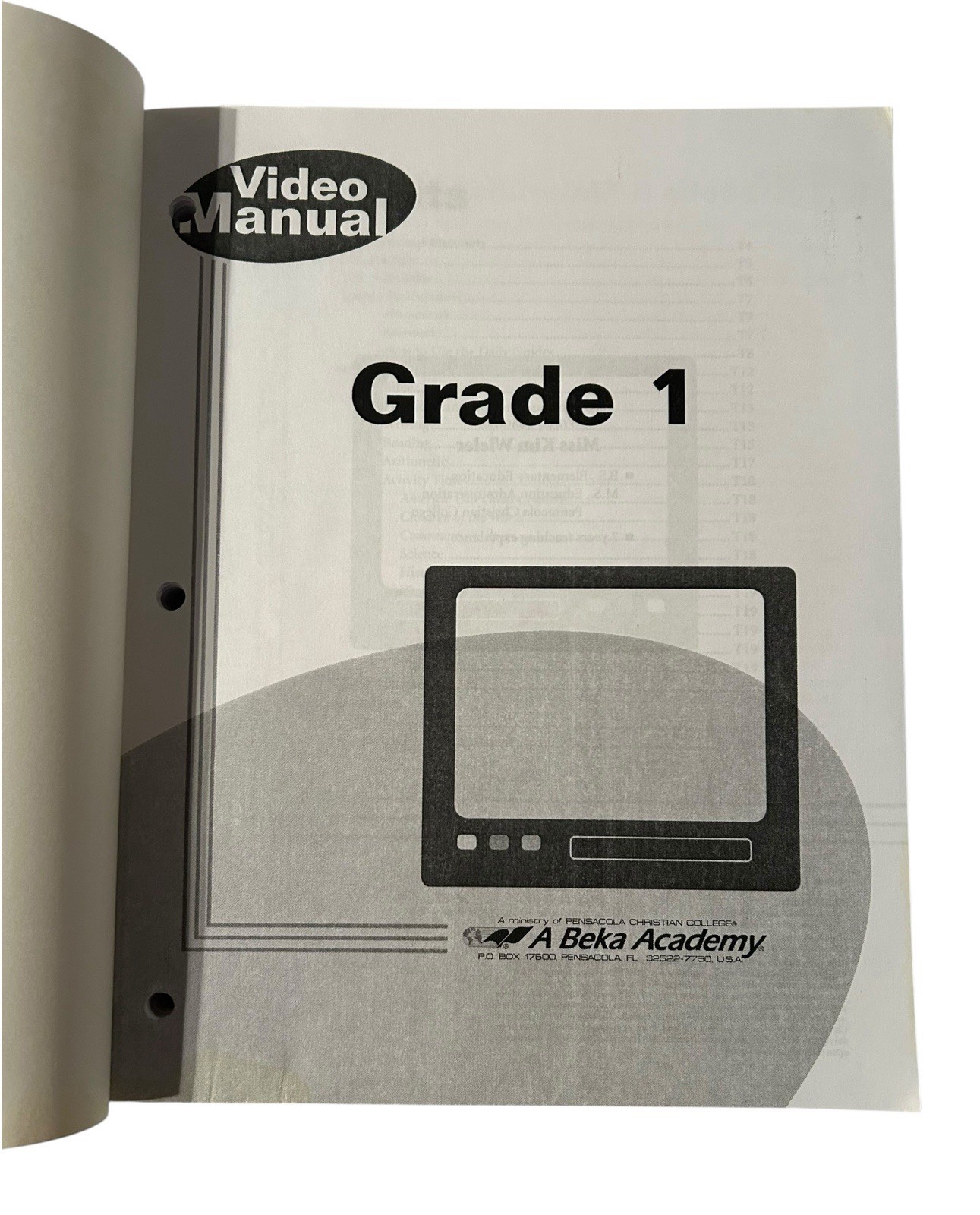 Abeka 1st Grade Academy Video Manual Video Program Book Homeschool