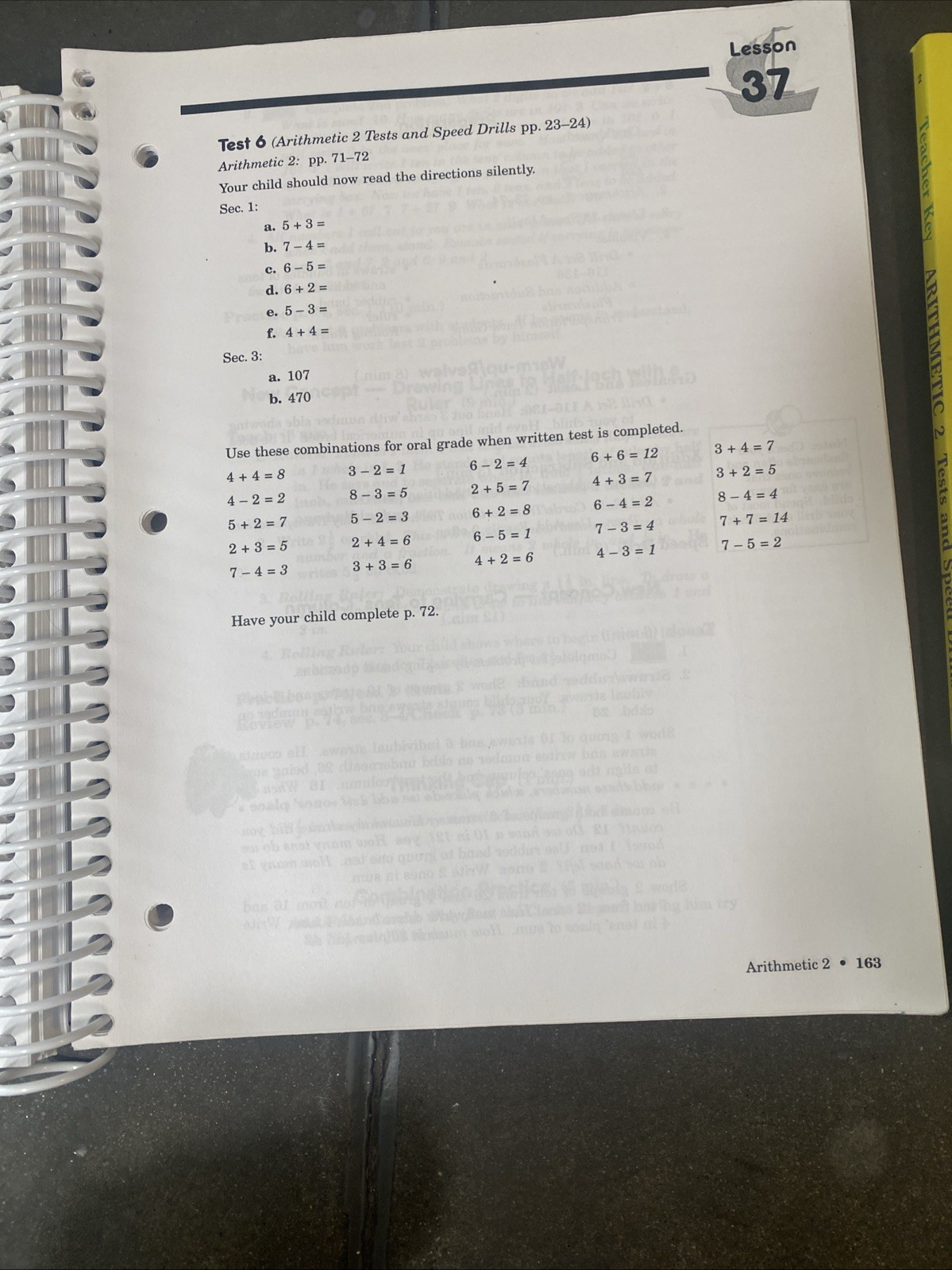ABEKA Arithmetic 2 Curriculum/Lesson Plans and Tests and Speed Drills Answer Key