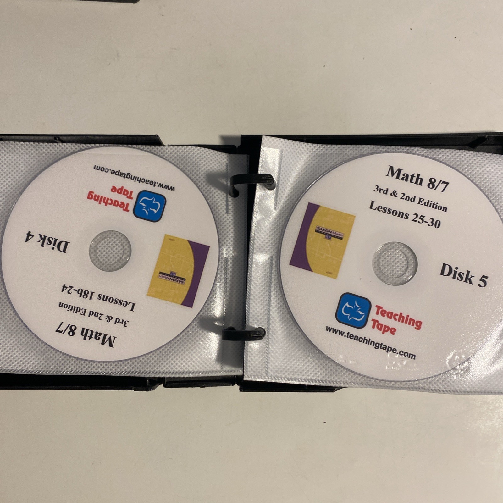 # saxon 8/7 Math (3rd edition) teaching tape DVDs Full Set Damaged Case