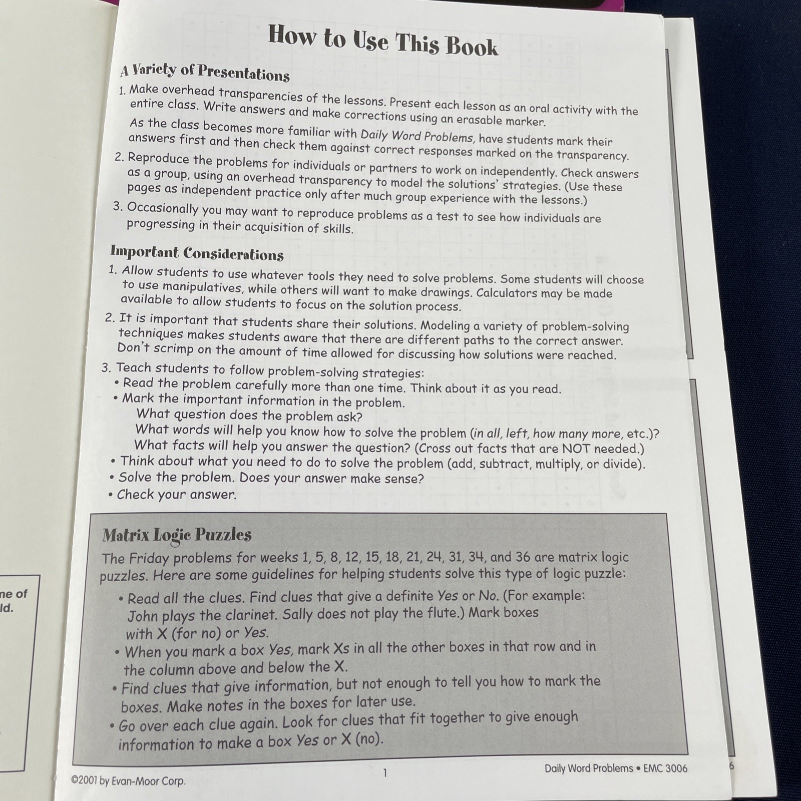 3 Math Books Weekly Word Problems & Strategies for Success Teaching Set 6th