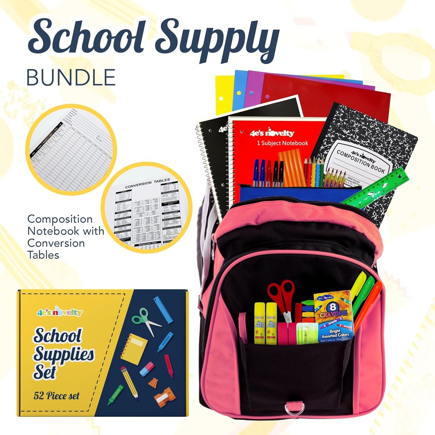 Back to School Supplies Kit for K1-8 Kids School Supplies Box School Supply