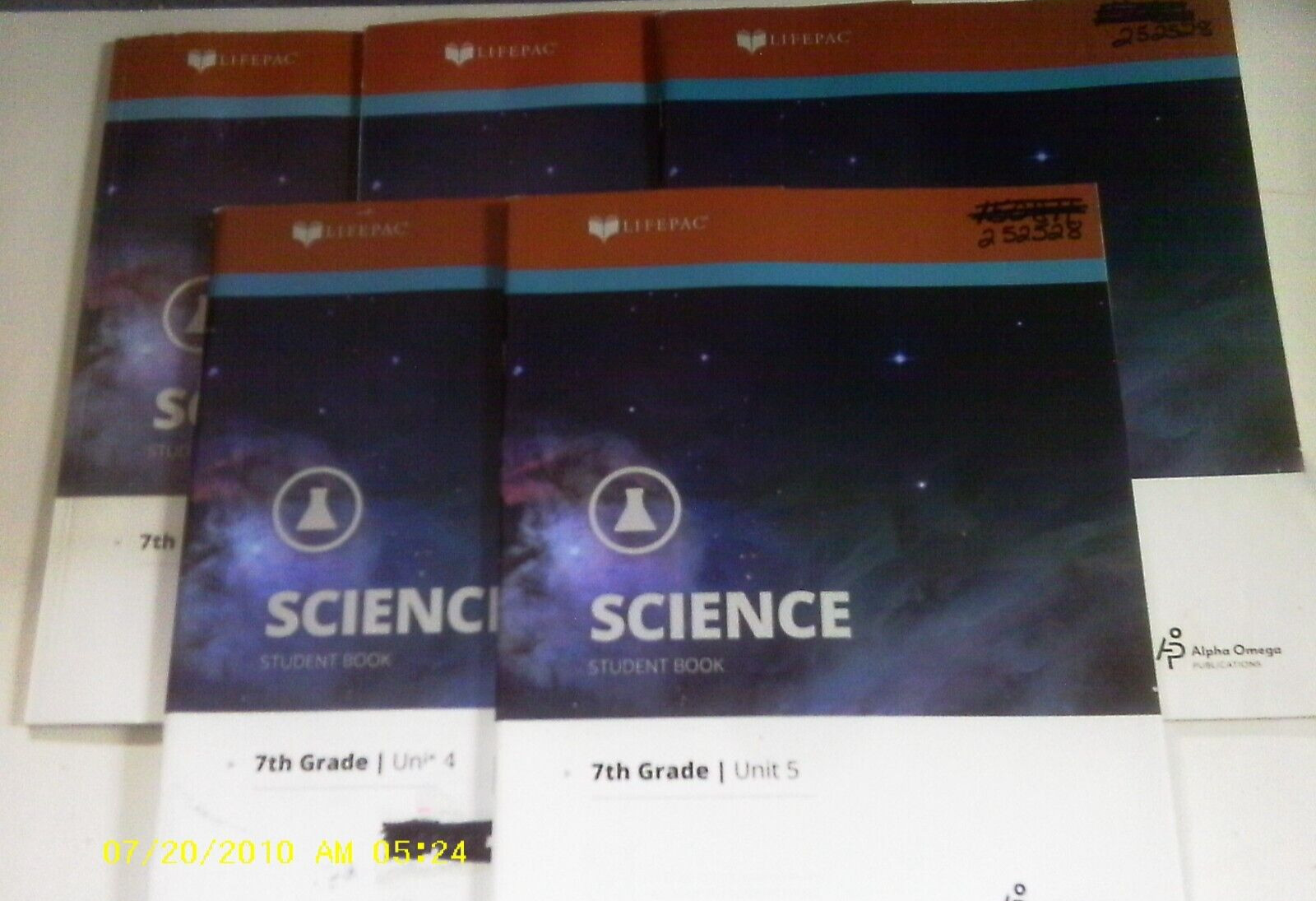 ALPHA OMEGA SCIENCE LIFEPAC- GRADE 7 – COMPLETE SET- SEE DETAILS BELOW
