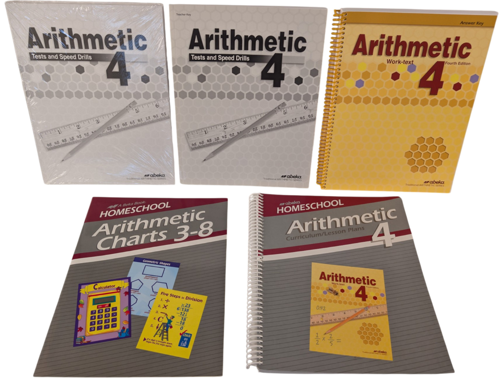 A Beka Homeschool Arithmetic 4th Grade Tests Work-text Charts Lesson Plans Lot