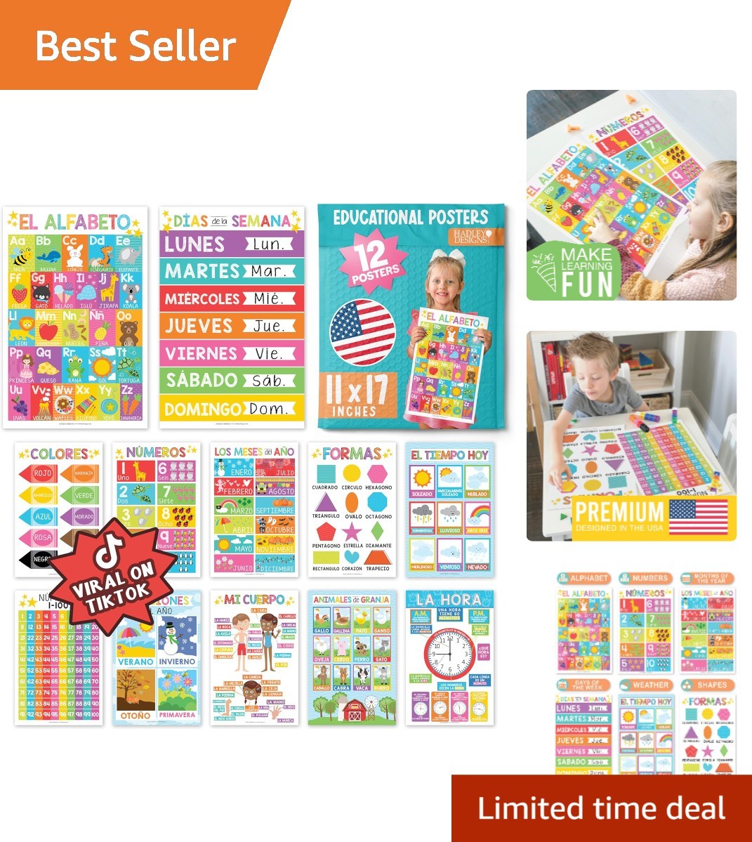 Spanish Posters for Classroom – 12 Bilingual Educational Posters for Spanish …