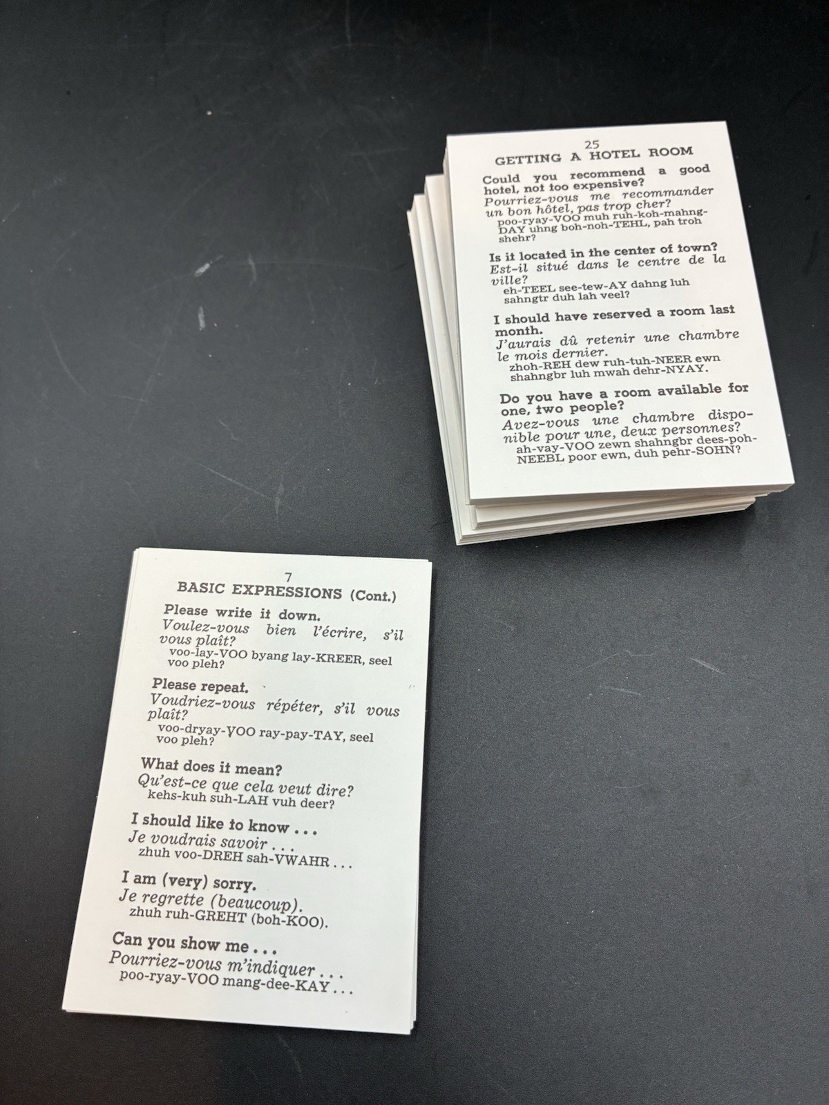 French Compact Conversation Facts Study Cards Visual Education Barely Used