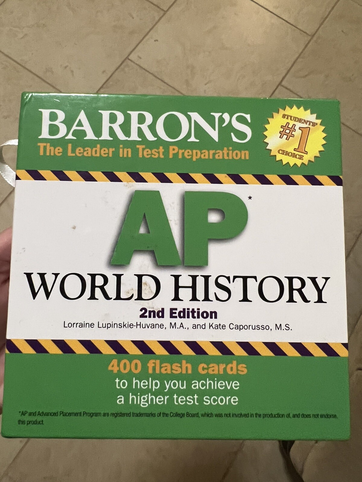 BARRON’S TEST PREP AP WORLD HISTORY 2ND EDITION 400 FLASH CARDS Great condition