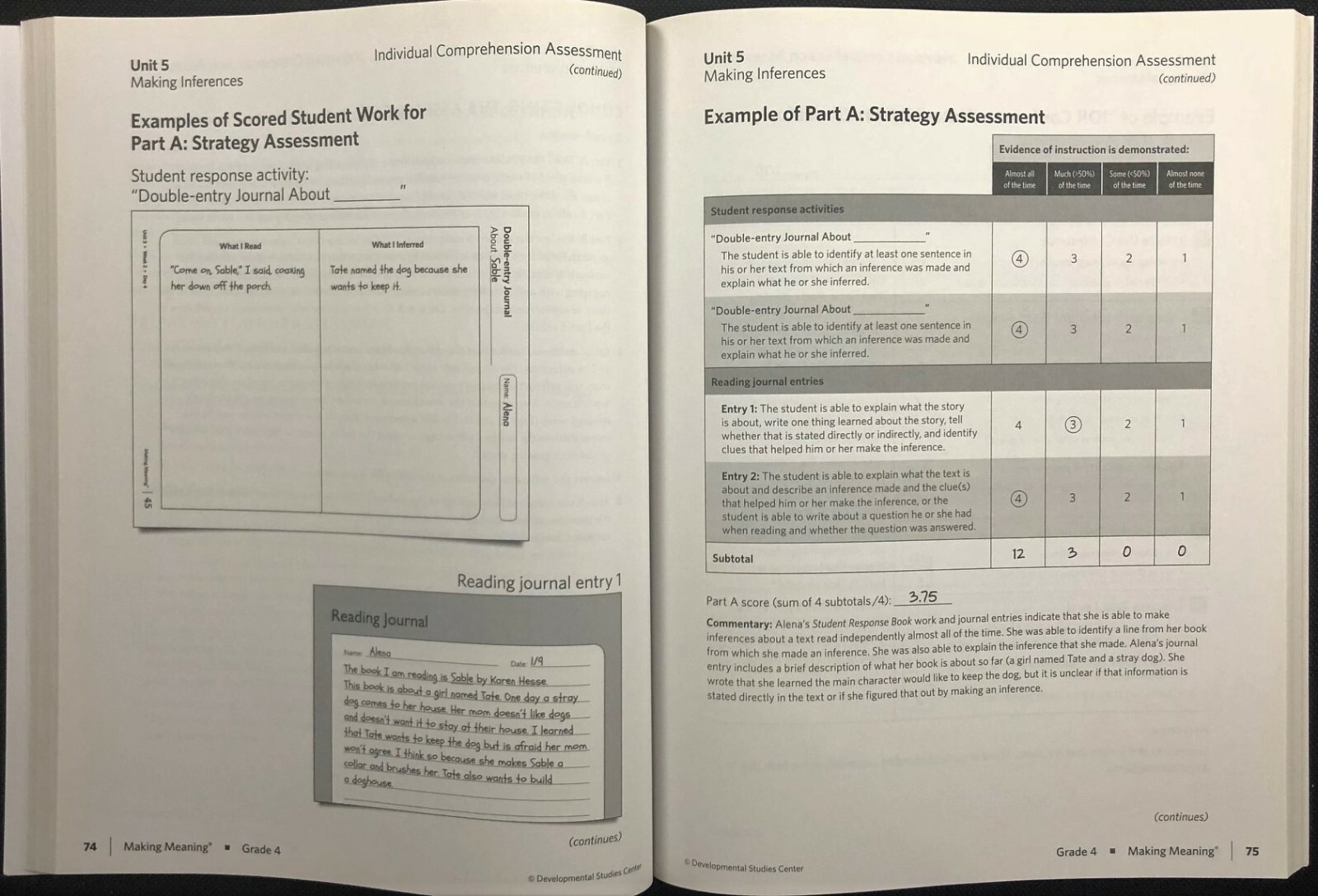 4th – Making Meaning READING ASSESSMENT PREP GUIDE/ASSESSMENT RESOURCE (2015)