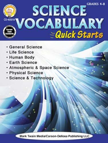 Science Vocabulary Quick Starts, Grades 4 – 8 by Linda Armstrong: Used