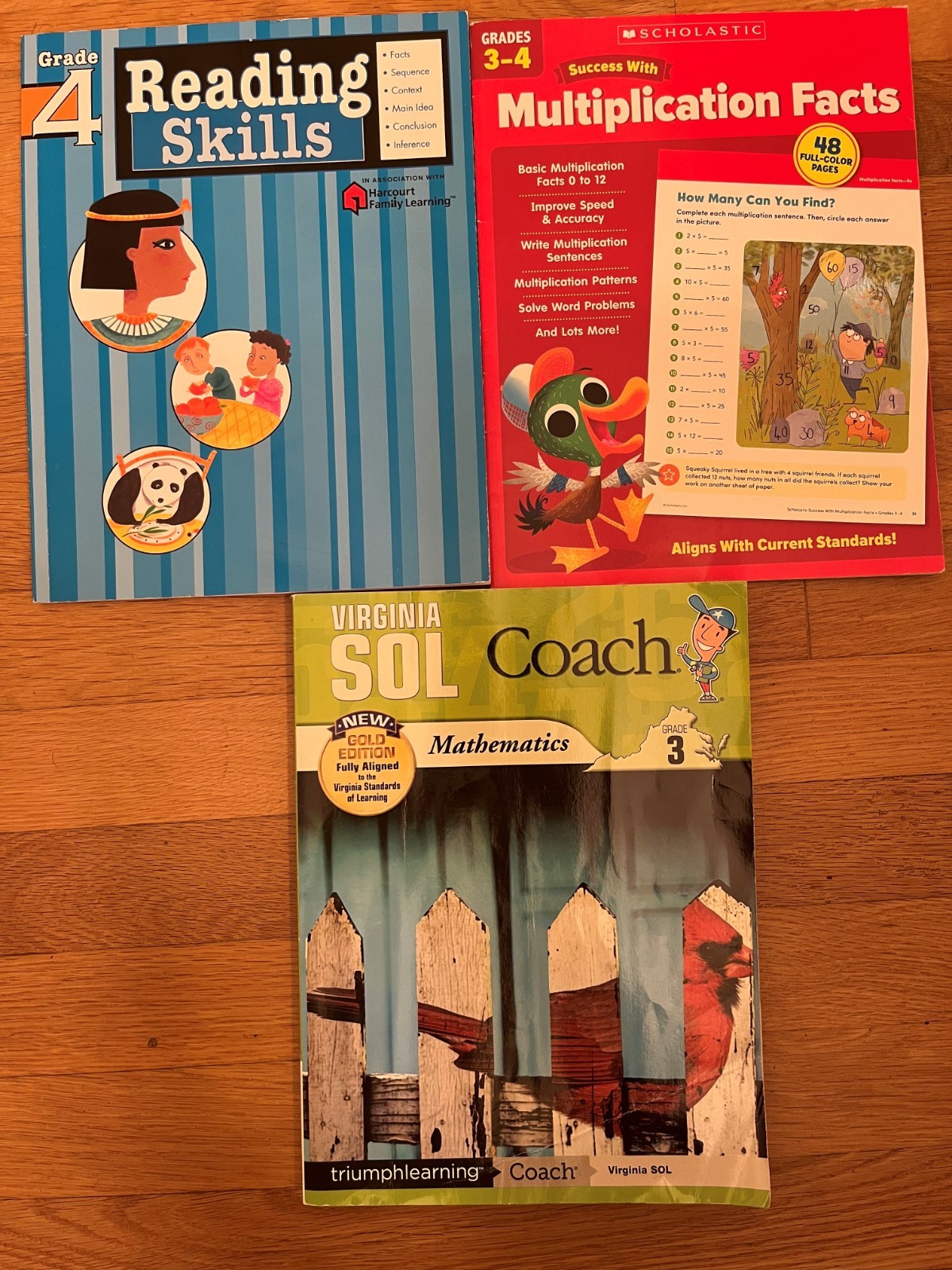 4 Study guides and Test Prep-Grades 3&4 +BONUS of 10 Lightly-used Study guides