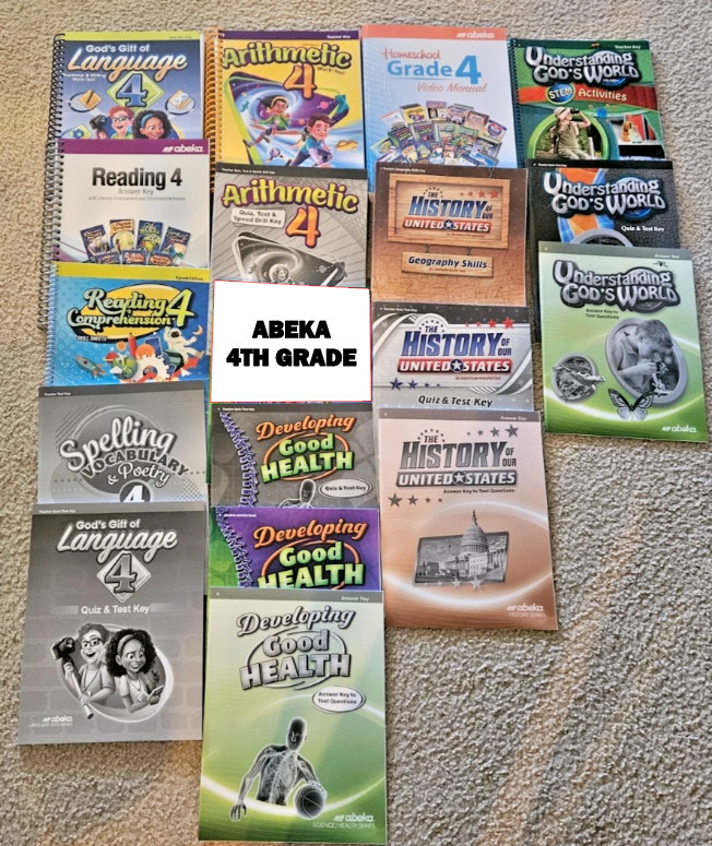 Abeka 4th Grade Teacher’s Key Set All Subjects Home School Lot