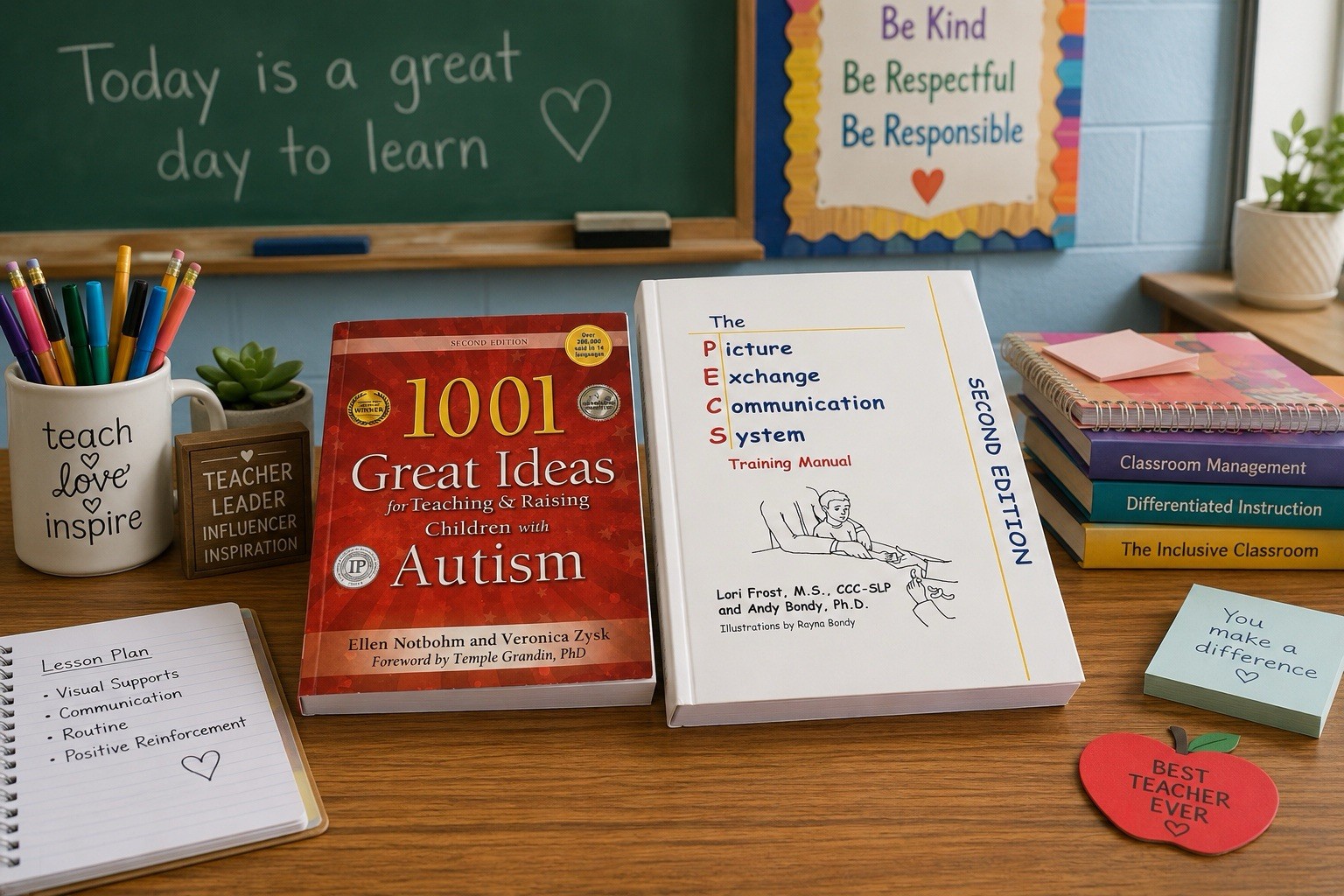 Autism Teaching Books Bundle PECS Manual & 1001 Great Ideas 2nd Ed