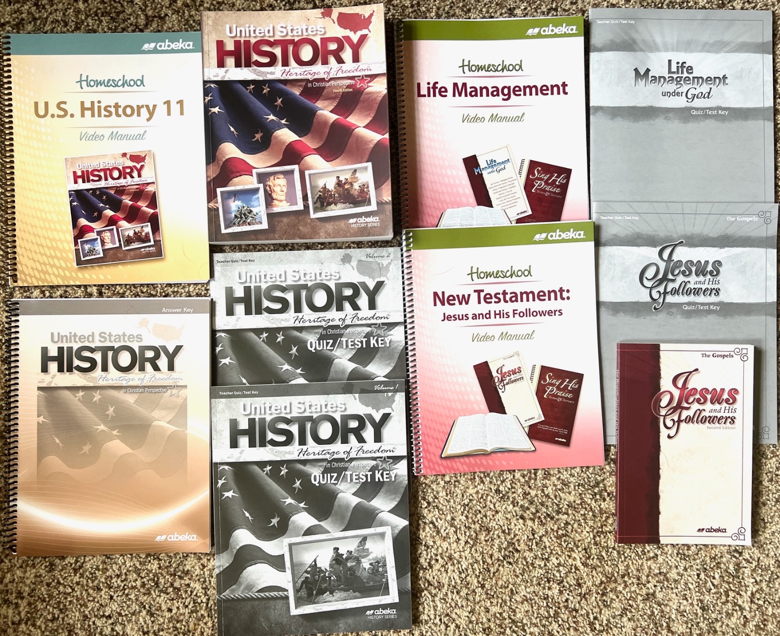 Abeka 11th Grade U.S. History, New Testament, Life Management Curriculum
