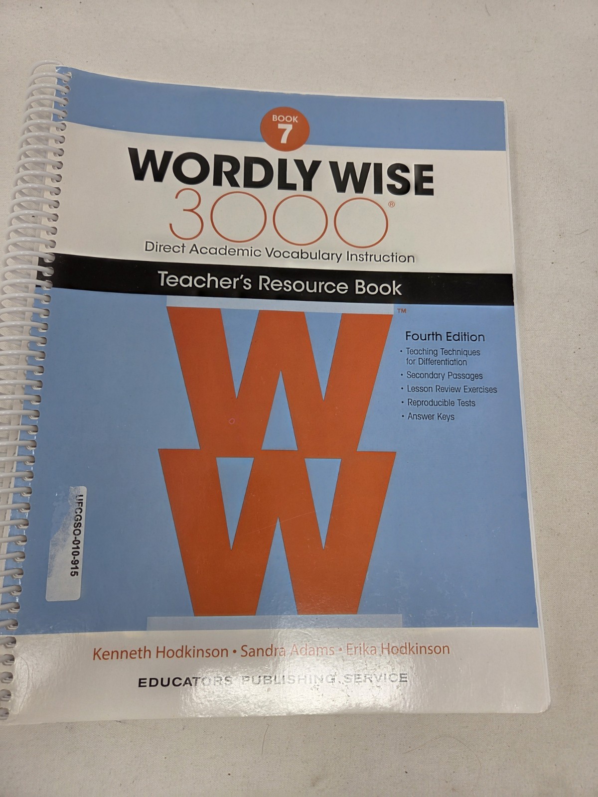 Wordly Wise 3000, Fourth Edition, Book 7 – Teacher’s Resource Book