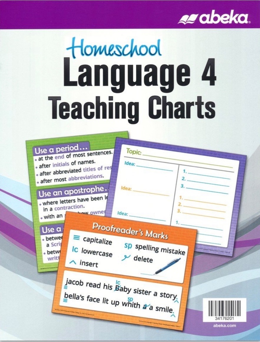 Abeka Language 4 Charts Homeschool