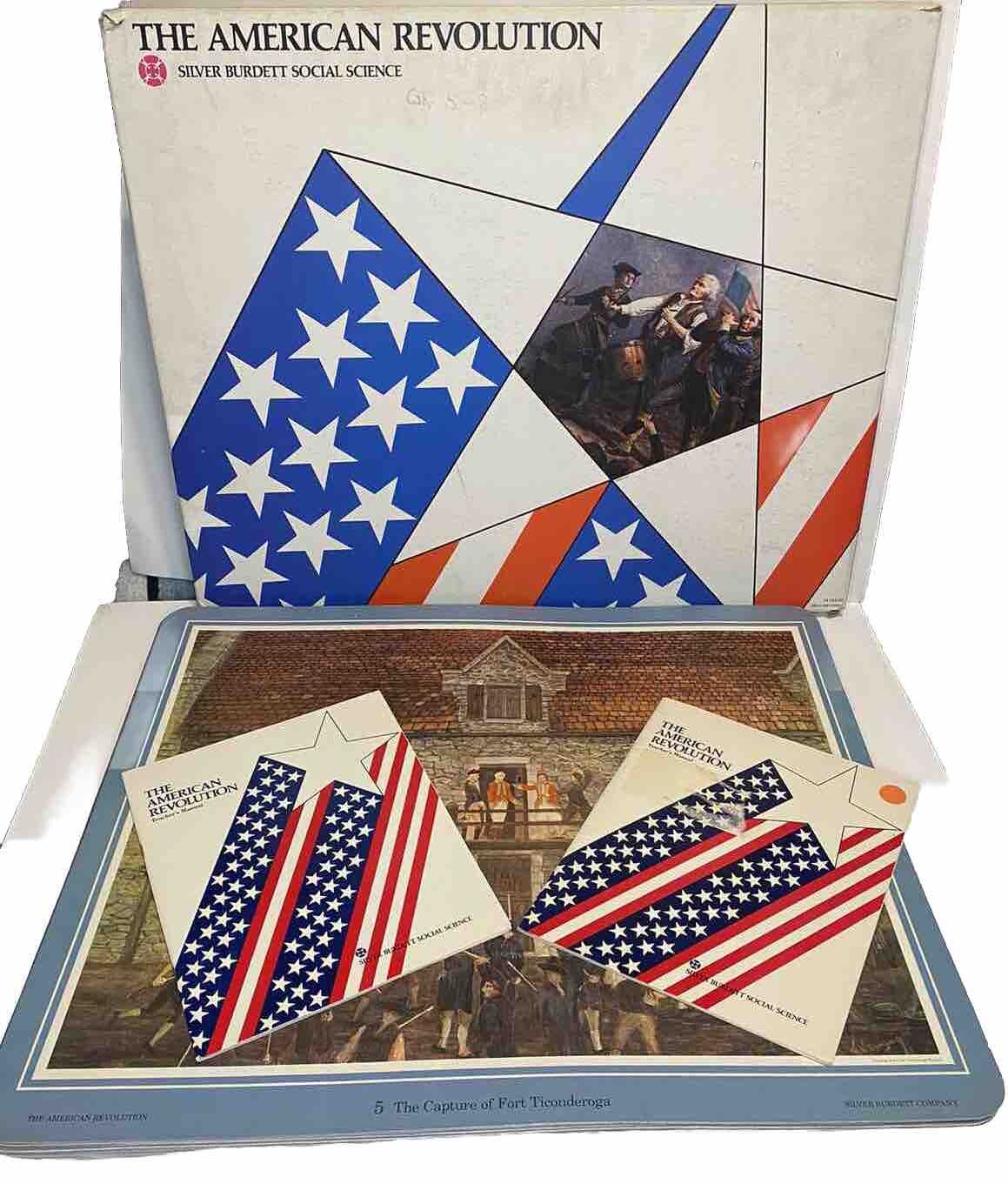 70’s Vintage Teacher Manual of The American Revolution & Large Patriotic Poster