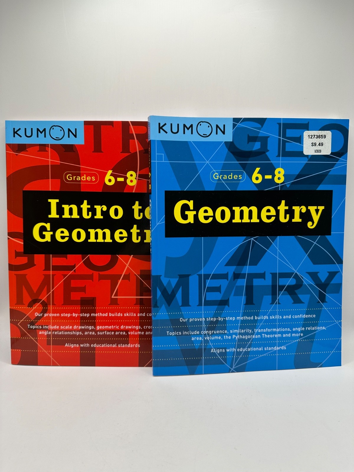 NEW Kumon Lot of 2 Intro To Geometry & Geometry Grades 6-8 Workbooks Homeschool