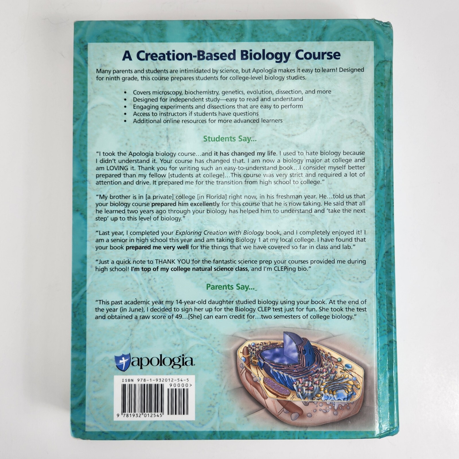 Exploring Creation with Biology : Student Text by Marilyn F. Durnell and Jay L.