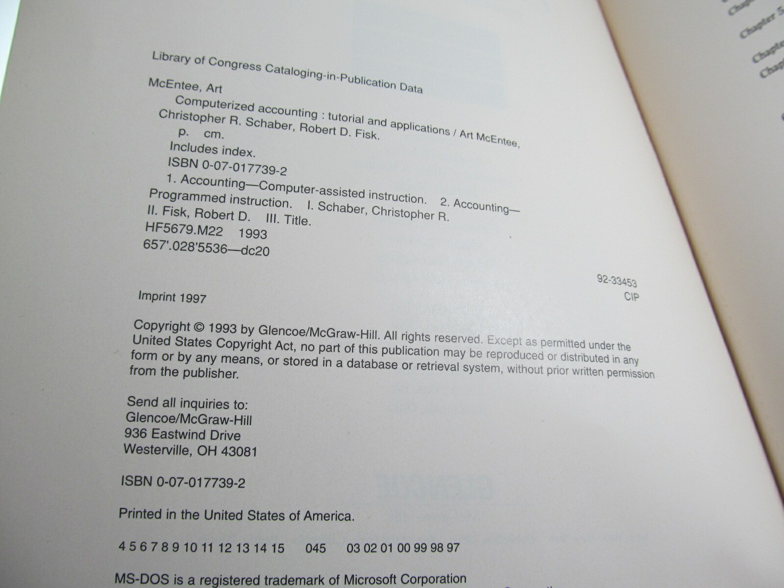 Computerized Accounting Tutorial and Applications book McEntee Schaber Fisk